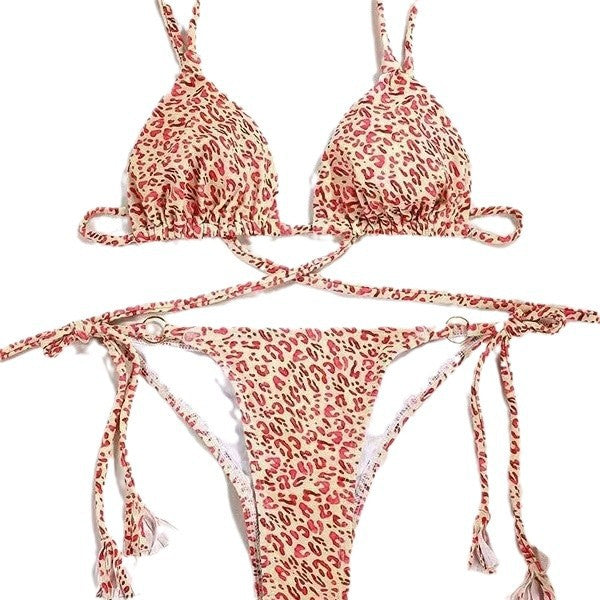 Dame Triangel-Cut Bikini-Sæt med Strop-Detaljer Stilla