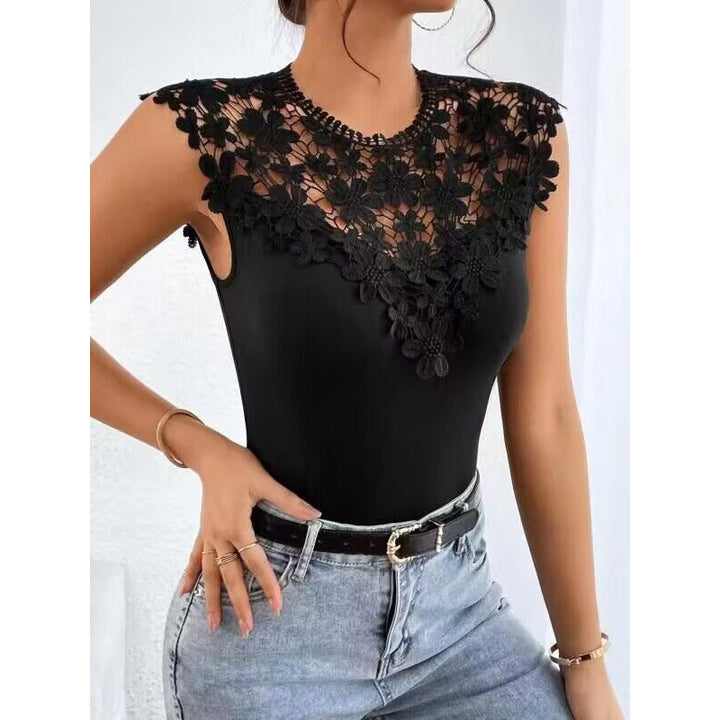 Dame Floral Spids Detaljeret Bodysuit Stilla