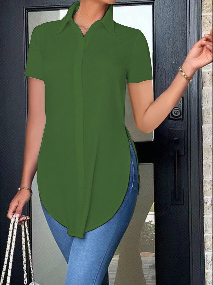 Dame Modisch Oversized-Skjorte med Sideslids Stilla