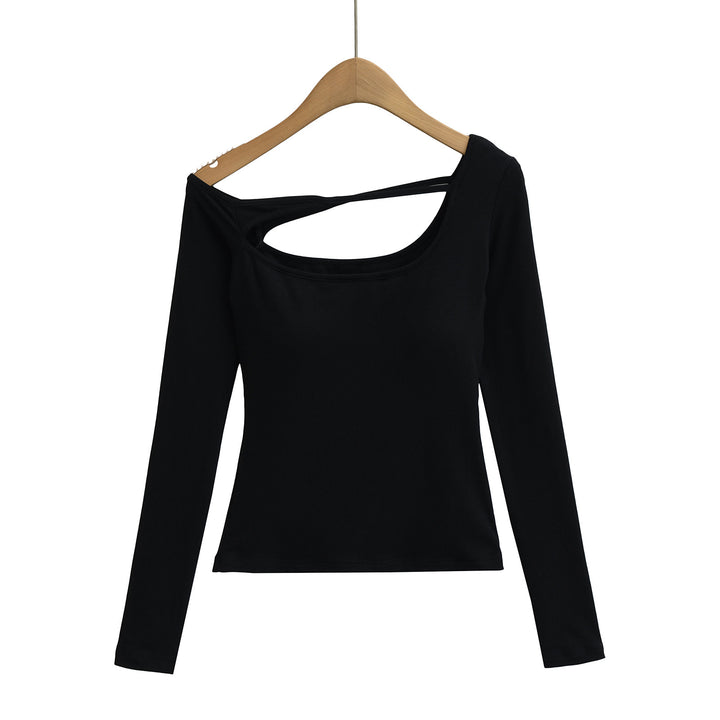 Dame langærmet top med innovativt cut-out-design og figursyet pasform Stilla