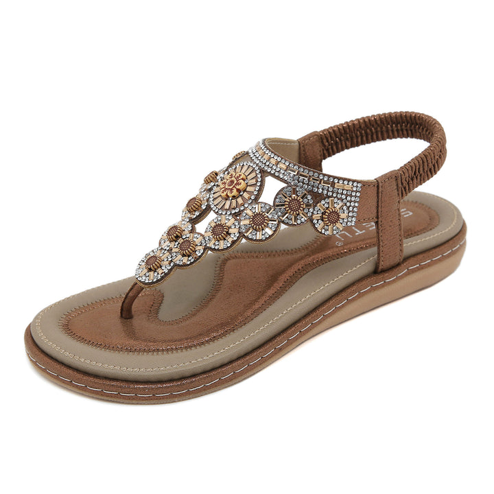 Dame stilfulde flip-flops med dekorativ stenudsmykning Stilla