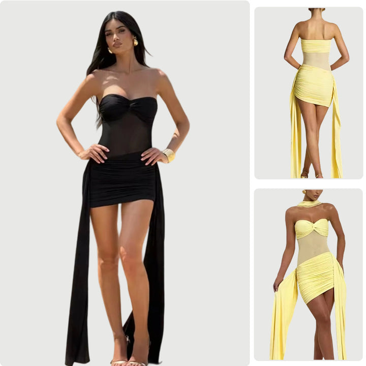 Kvinders badetøj med off-shoulder design og elegant drapering
