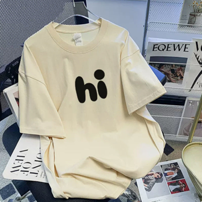 Dame T-shirt med afslappet tekst Stilla