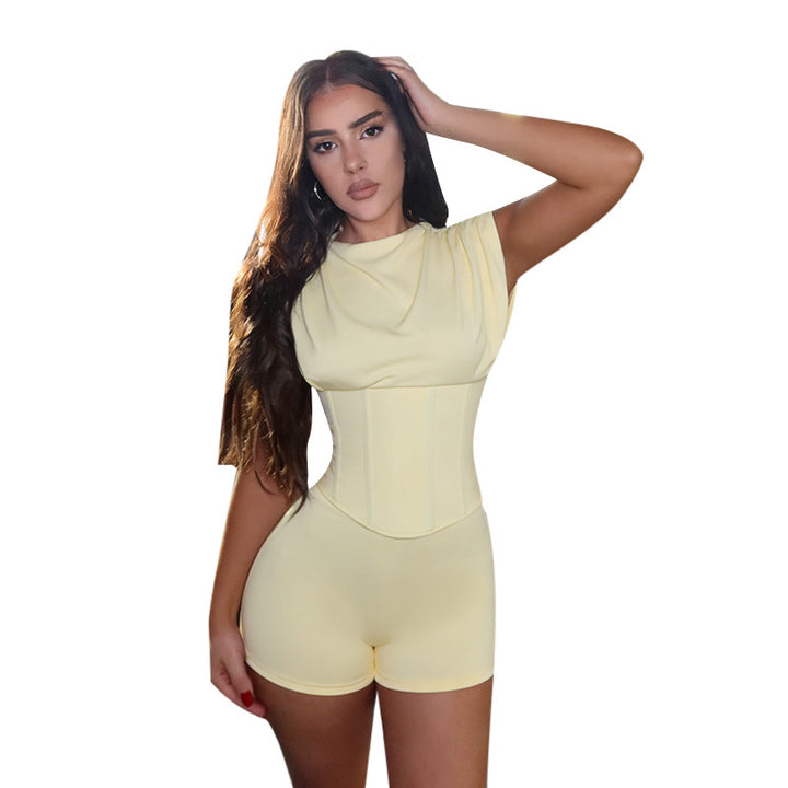 Damer tætsiddende jumpsuit med elegant kropsdrapering og flatterende talje Skovae
