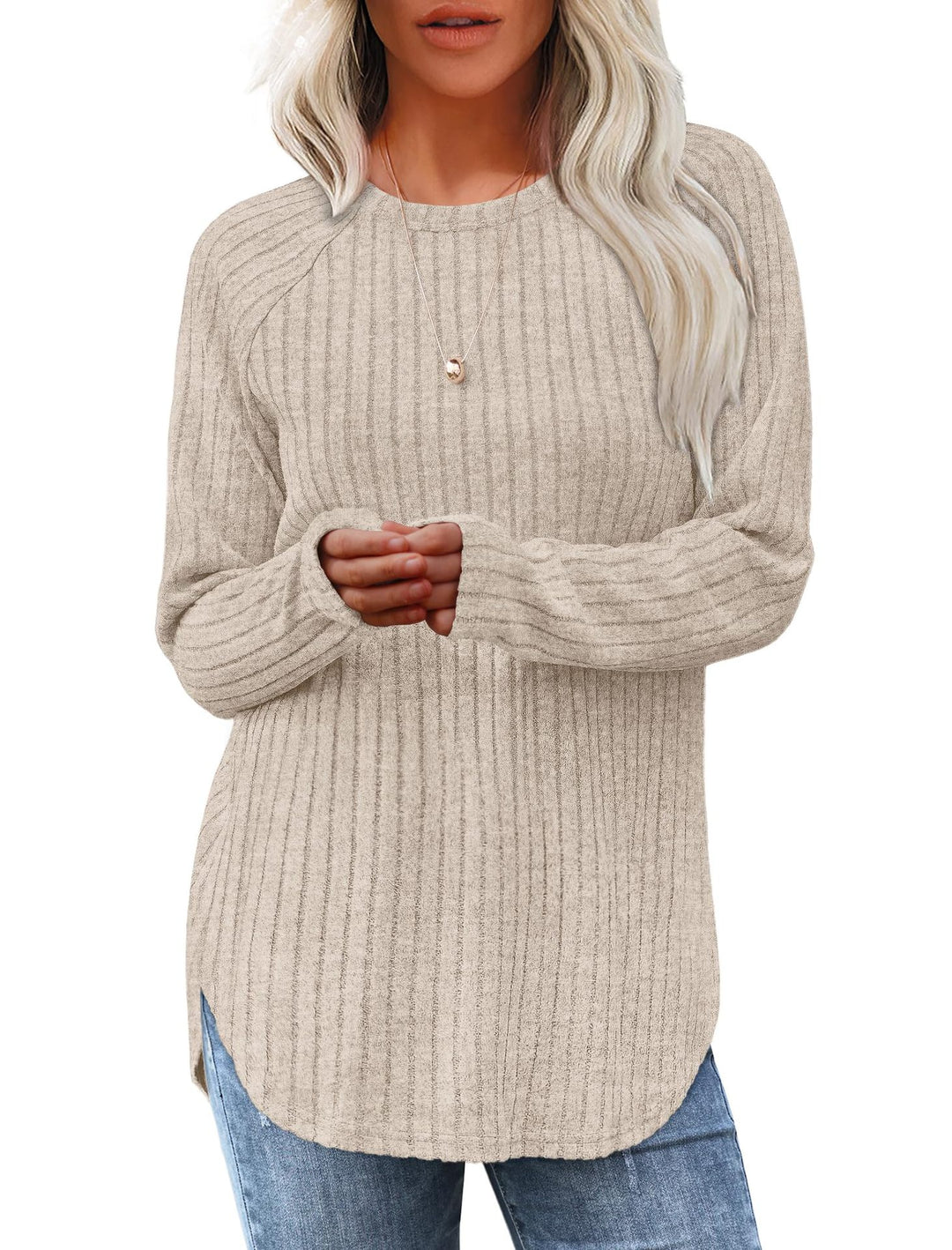 Dame alsidig strikpullover Stilla