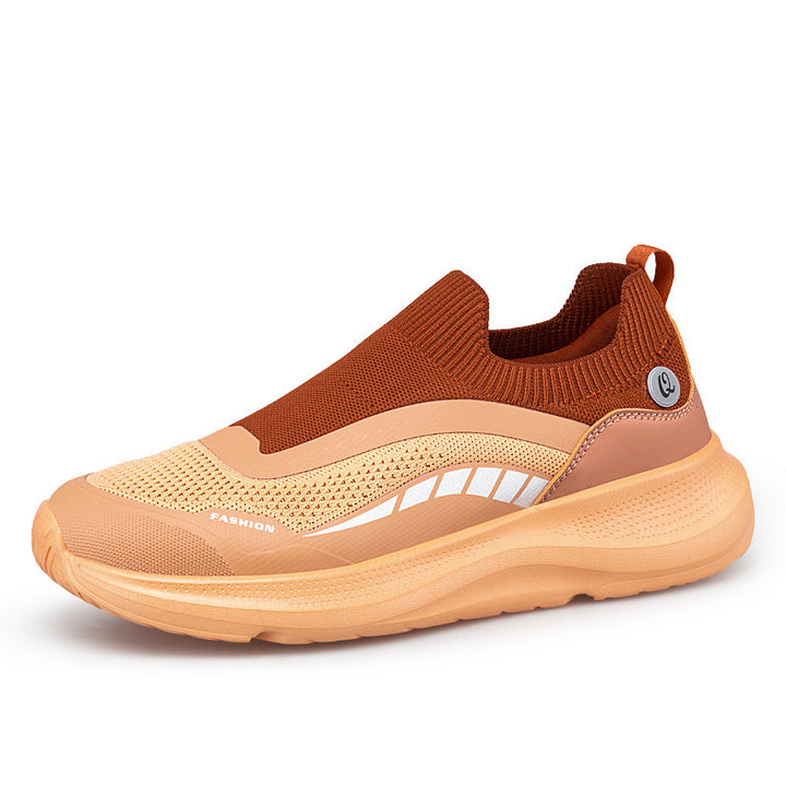 Herren nan urban slip-on fritidsko med elastisk sok, robuste beskyttelsesoverlejringer, kontureret dæmpende kile sål og skridsikker ydersål Skovae