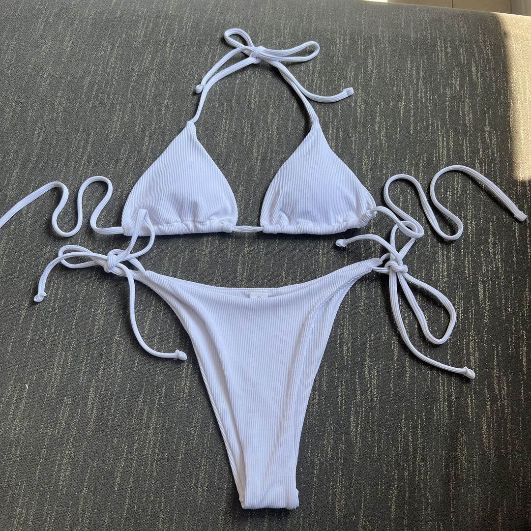 Dame triangel-bikini med justerbare snore Skovae