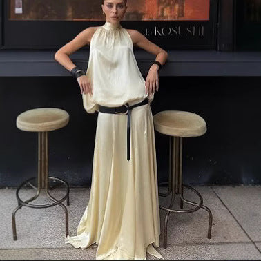 Femme Elegante Strop Maxi Kjole Stilla