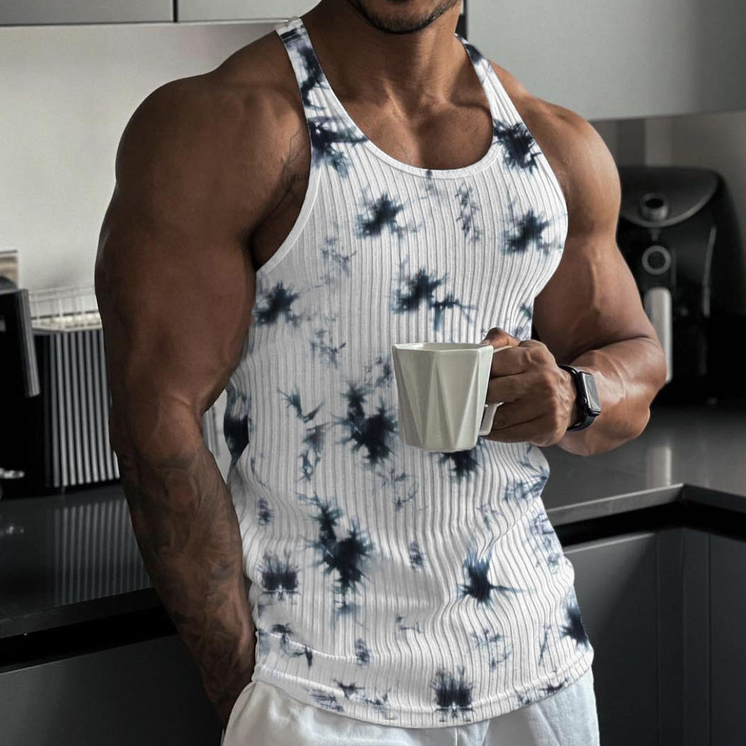 Herrer ærmeløs muscle tanktop lavet af åndbart bomuldsblanding med struktureret overflade Stilla