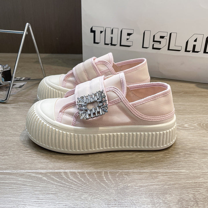 Dame Sneakers med moderne design og strassbesat velcro Stilla