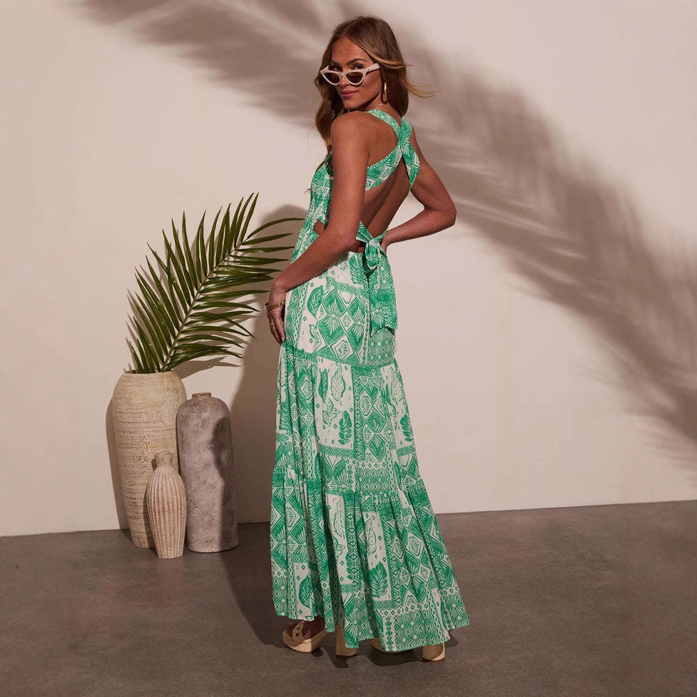 Kvinders Maxi Kjole med Blomstermønster og Off-the-Shoulder Design Stilla