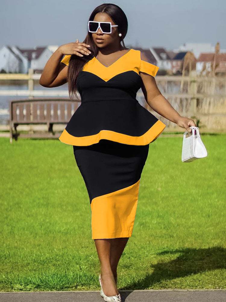 Dame Figurbetonet Peplum Kjole Skovae