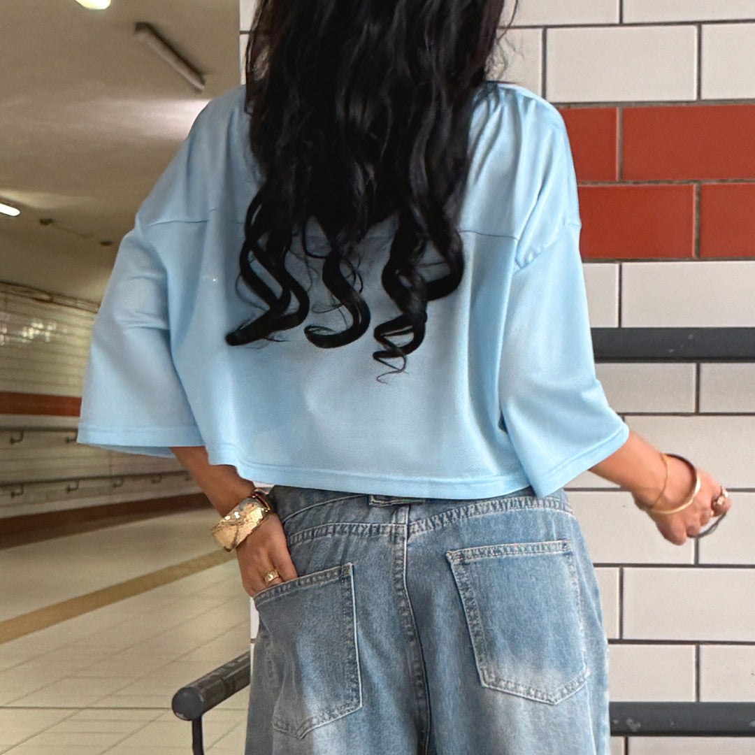 Damen cropped Sportoberteil im lässigen Mesh-Design Skovae