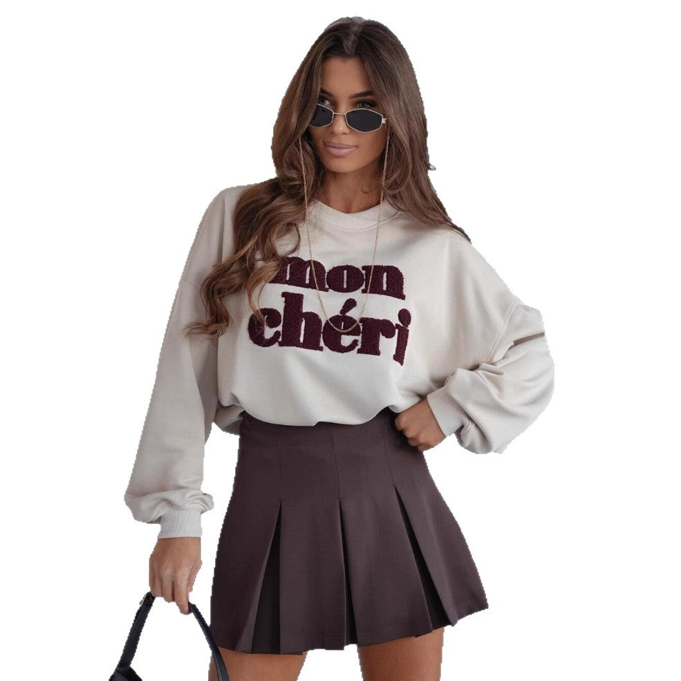Kvinders Mode Sweater og Plisseret Skirt Sæt Stilla
