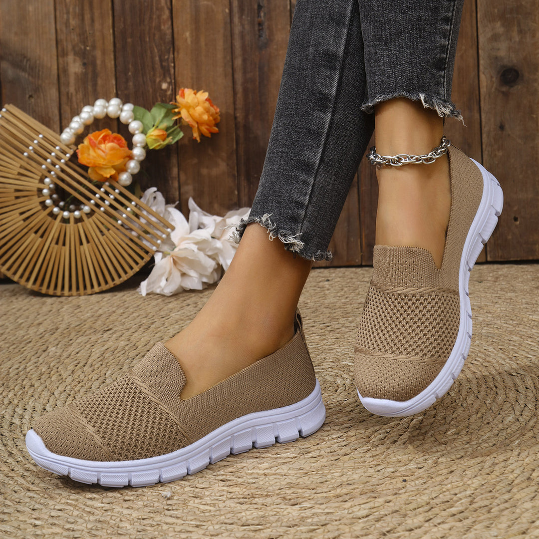 Dame åndbare Slip-On sneakers med elastisk overdel og fleksibel sål Stilla
