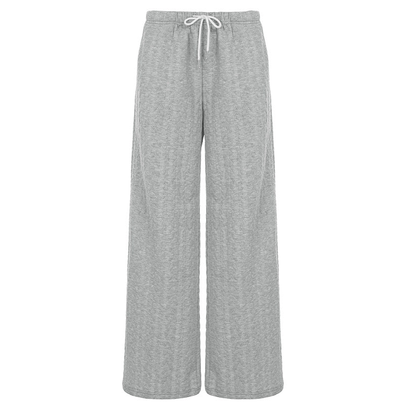 Damen bequeme weite Sweatpants mit elastischem Bund und Kordelzug Skovae