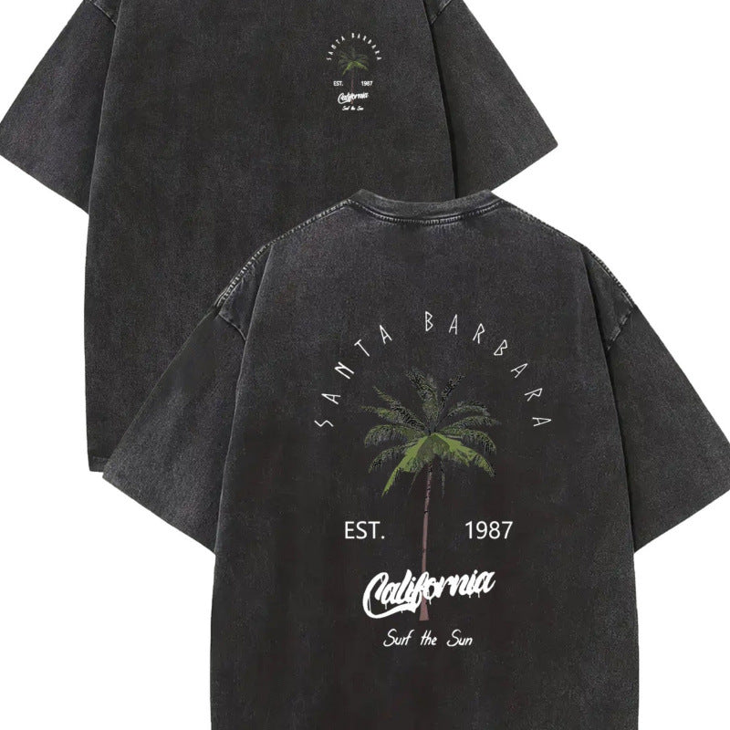 Dame Vintage T-shirt med Santa Barbara grafik og afslappet pasform Stilla