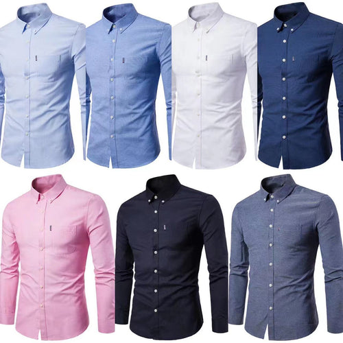 Herrer nan figursyet Oxford-skjorte med Button-Down-krave og brystlomma Skovae