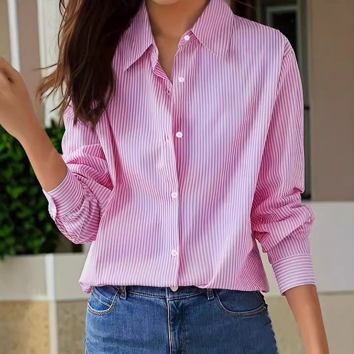 Femme stribet Button-Up Bluse Stilla