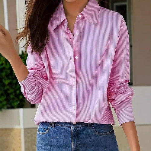 Femme stribet Button-Up Bluse Stilla