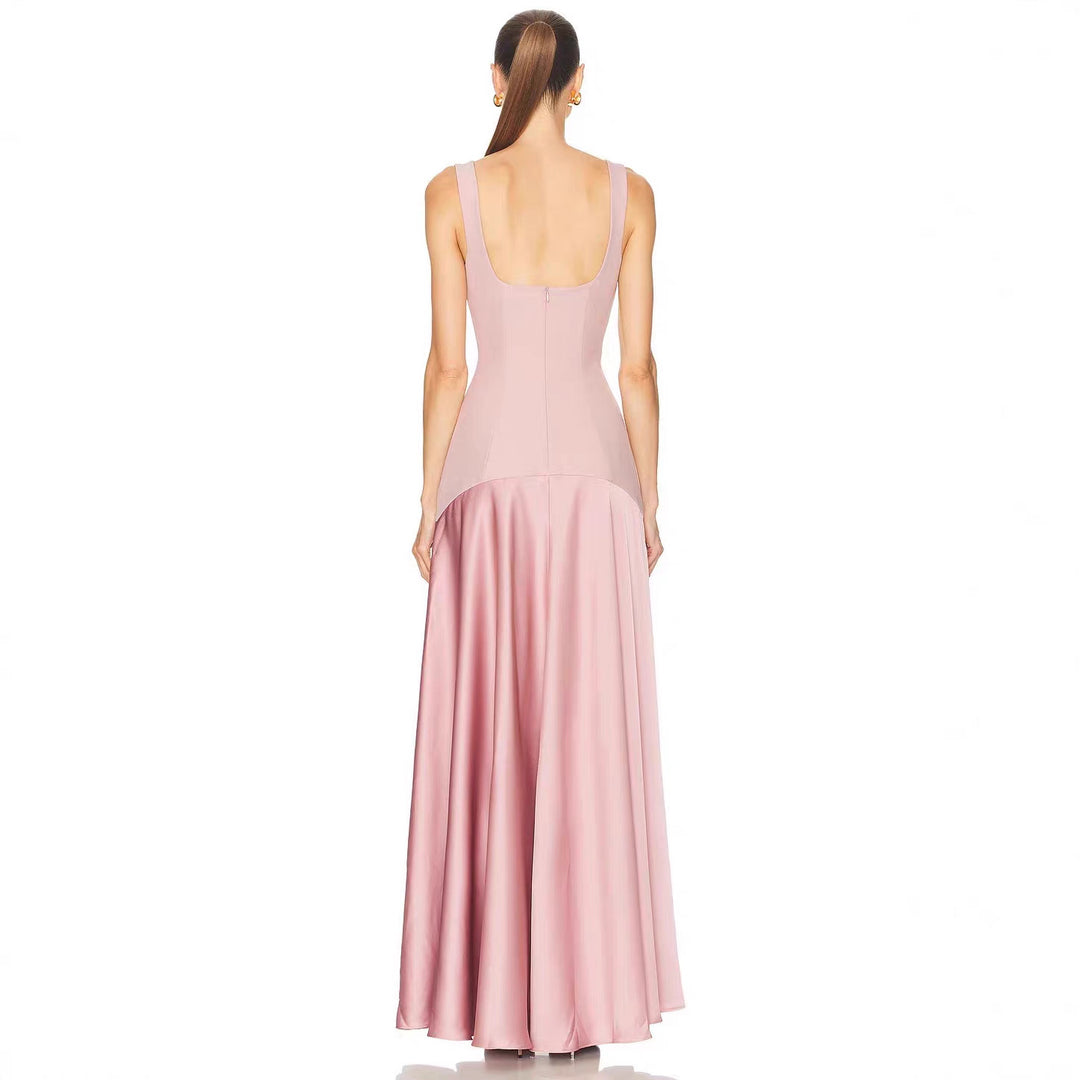 Dame elegant kjole med figurformende snit og elegant lynlås Skovae