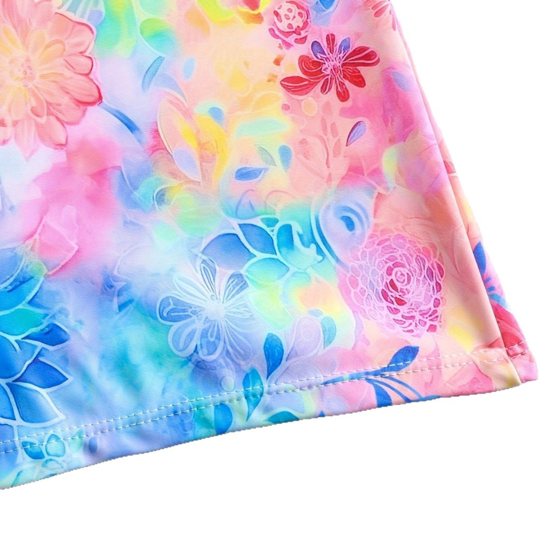 Dame fritid-badeoverdel med let rynke design og shorts Skovae