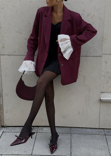 Stilla | Nålstribe Blazer med statement ærmer
