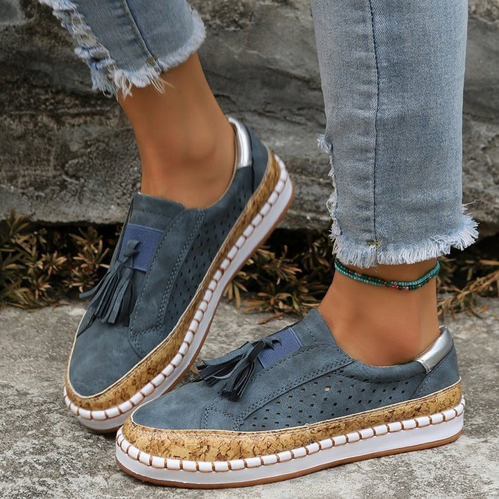 Dame Sports Slip-On Sneakers med stilfuld tværrem og flettet detalje Stilla