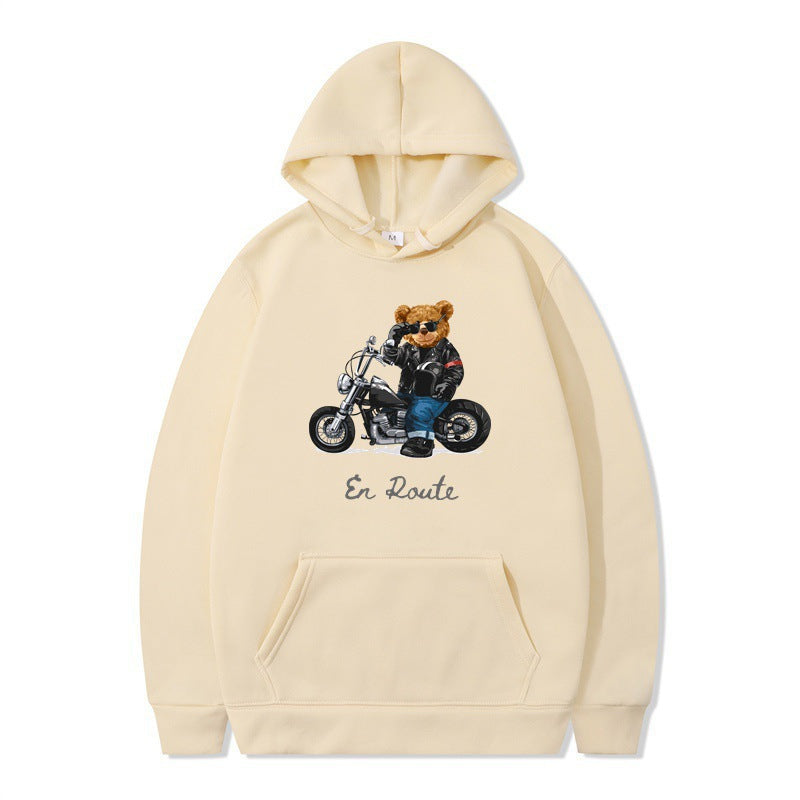 Dame hoodie med unikt bjørne design og afslappet pasform Skovae