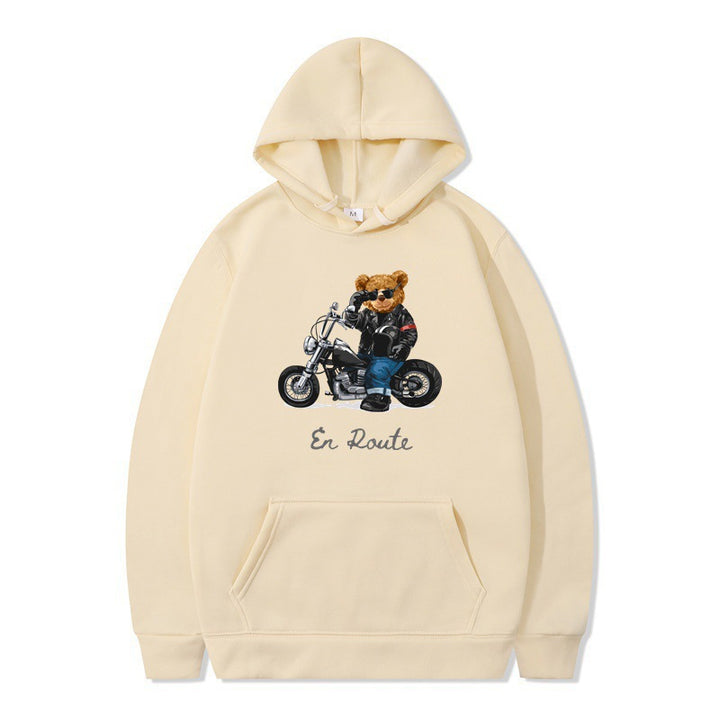 Dame hoodie med unikt bjørne design og afslappet pasform Skovae