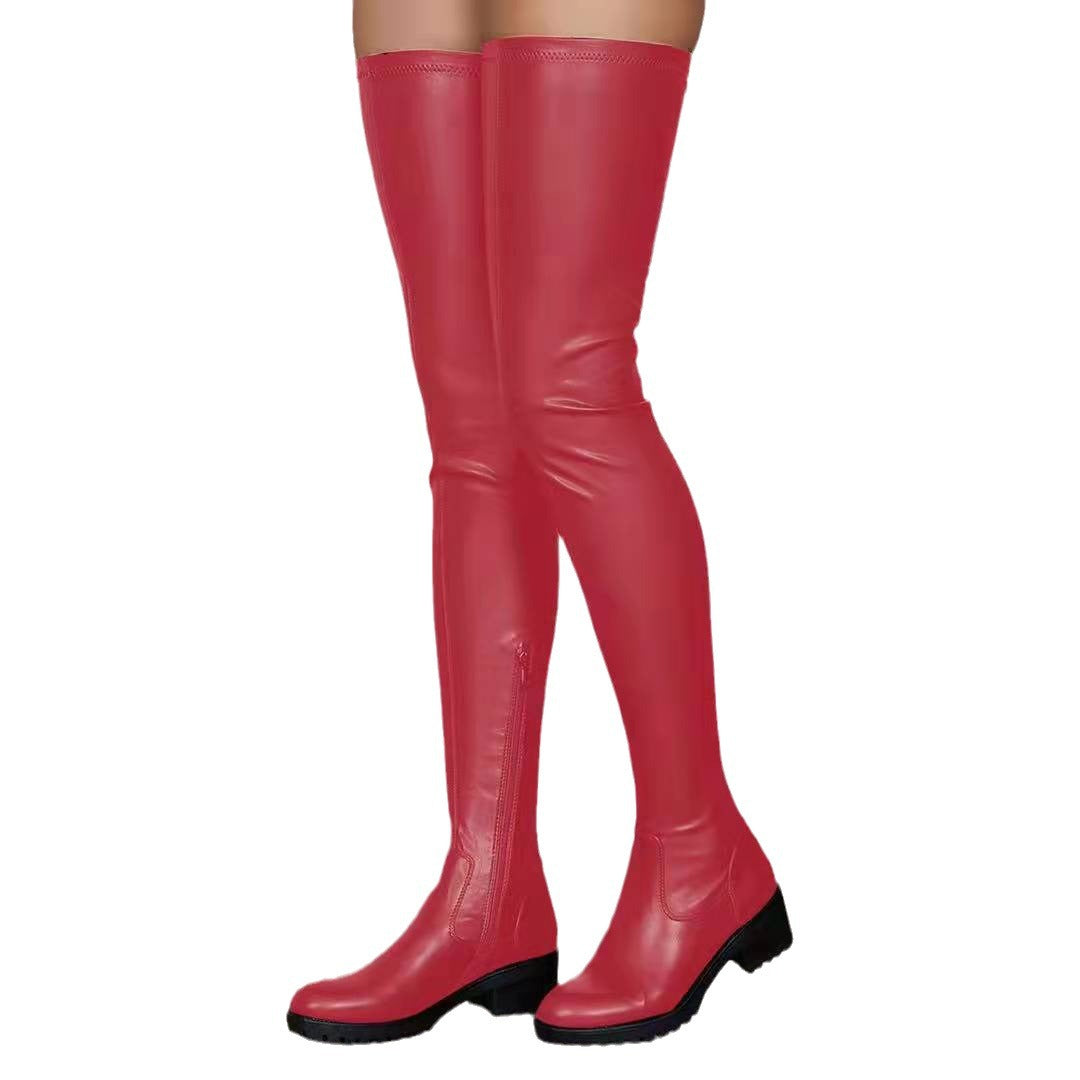 Dame Overknee-støvler med robust gummisål og elegant design Stilla