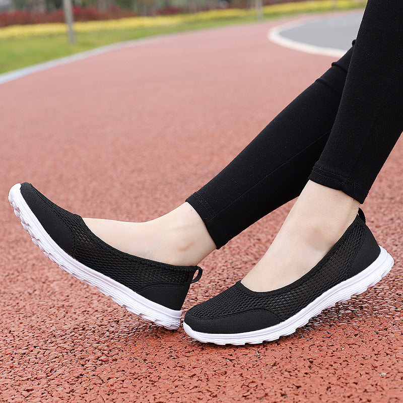 Kvinder nan åndbare net ballerina sneakers med fleksibel skridsikker sål og polstret fodseng Skovae