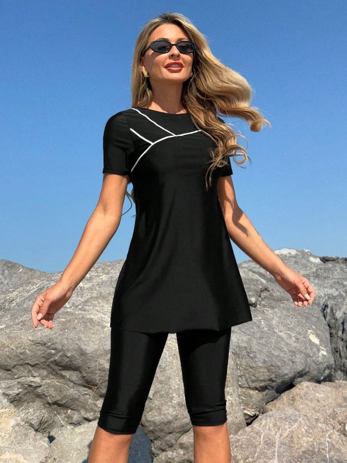 Dame Sportsæt med kort top og leggings Skovae