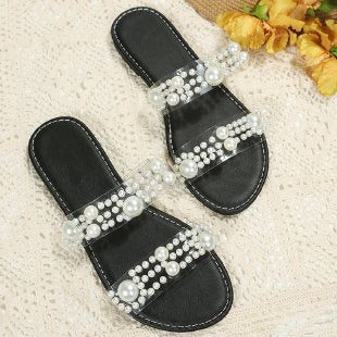 Dame sandaler med elegante perleudsmykningsdetaljer Stilla