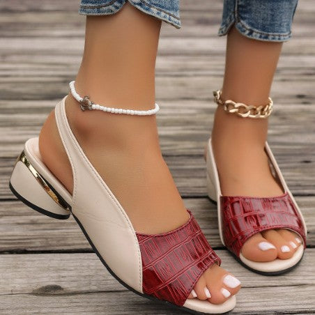 Dame Slingback Sandaler med elegant blokhælkonstruktion og åndbart netoverdel Stilla