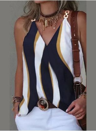 Dame Stilet Paillet-belagt V-hals Tanktop Stilla