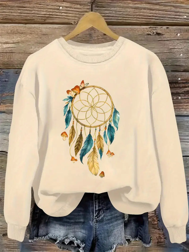 KVinders sweatshirt med kunstnerisk drømmefanger design Stilla