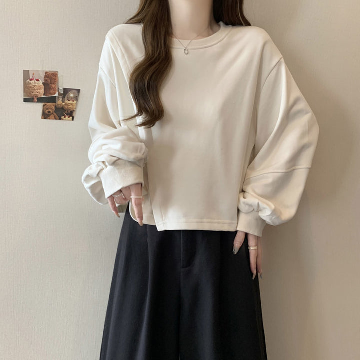 Femme Cropped Ballonærmel Sweatshirt Stilla