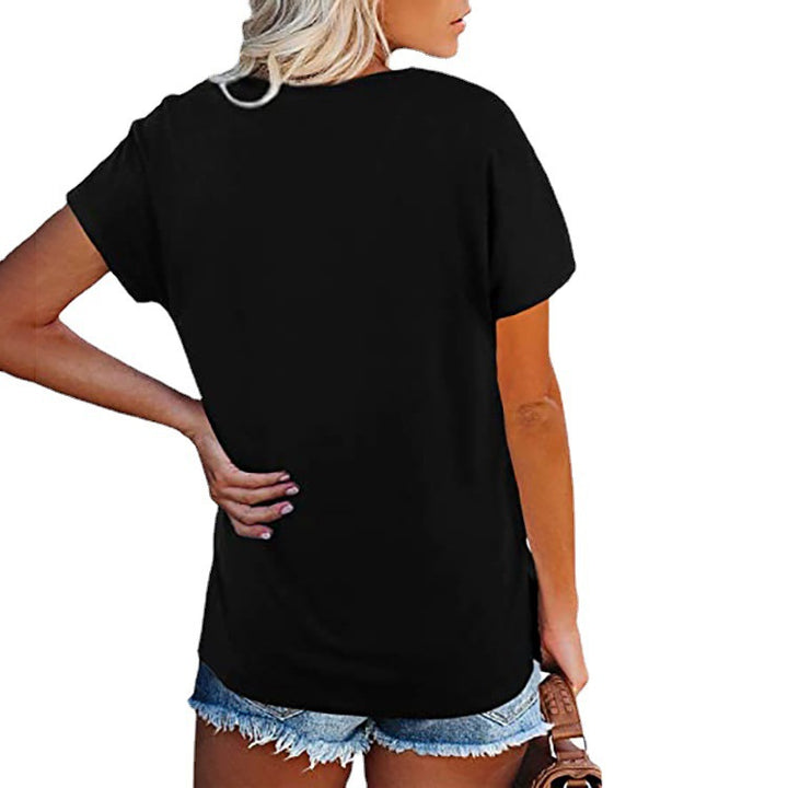 Dame V-formet fritid T-shirt med brystlomme og afslappet pasform Stilla