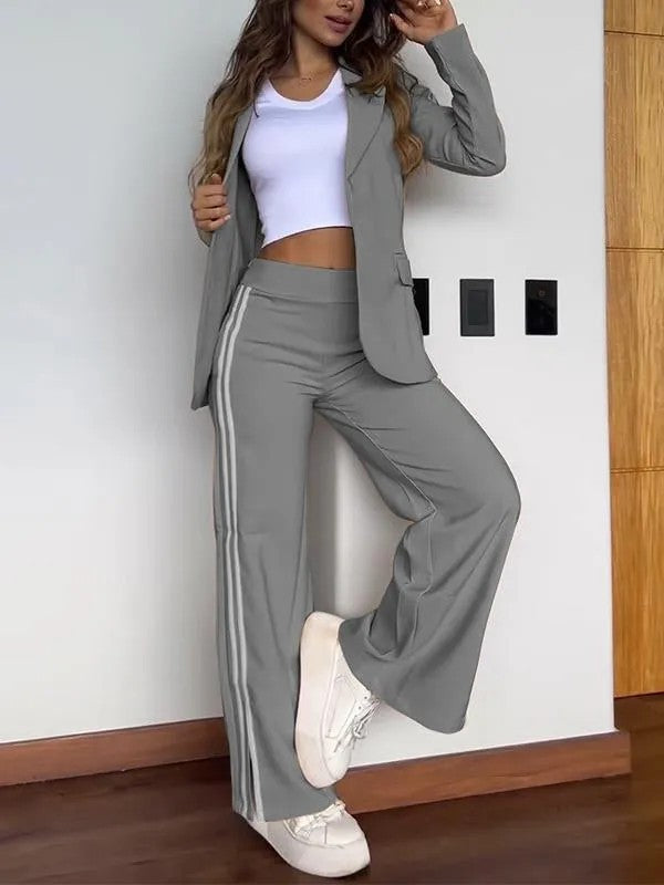 Kvinders fashionable jakkesæt sæt med elastisk talje og sporty detaljer Stilla