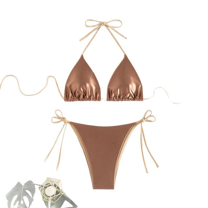 Dame Triangel-Bikini med elegant snørelook Skovae