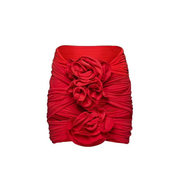 Dame Elegant Ruffle Top med Blomsterdesign Skovae
