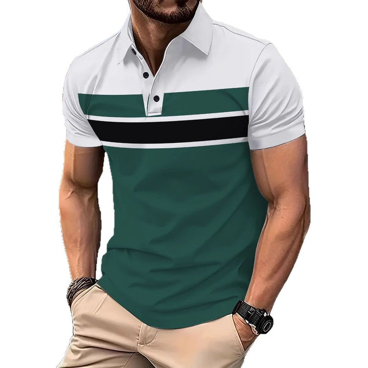 Herrer polo skjorte med sporty stribemønster og åndbare egenskaber Stilla