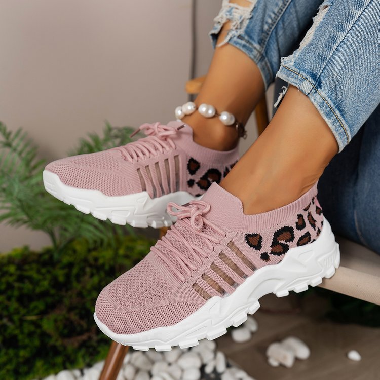 Dame Sporty Sneakers med fashionable dyremønster og åndbart overdel Stilla