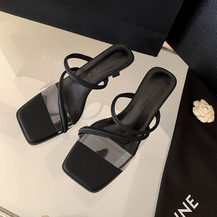 Dame elegante transparente sandaler med hæl Stilla