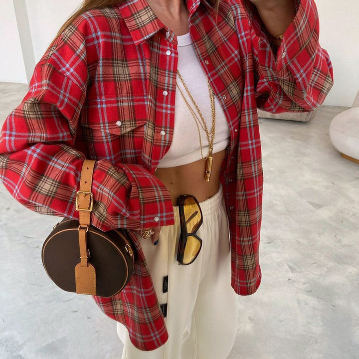 Dame Ternet Overshirt-bluse med afslappet skæring Stilla