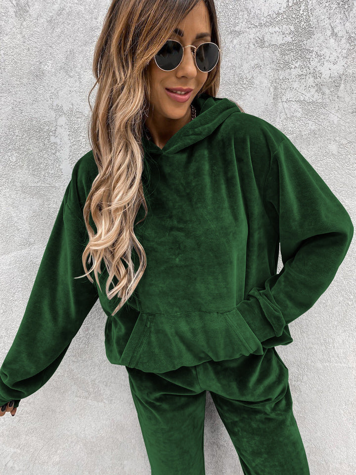 Kvinders hyggelige fleece hoodie med afslappede detaljer Skovae