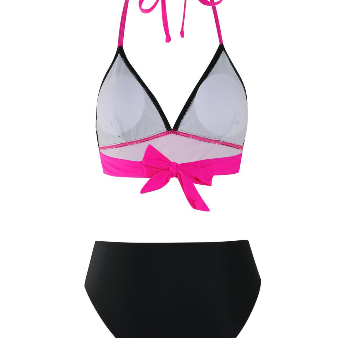 Dame Triangel-Bikini-Sæt med moderne kontrastdesign og smalle stropper Stilla