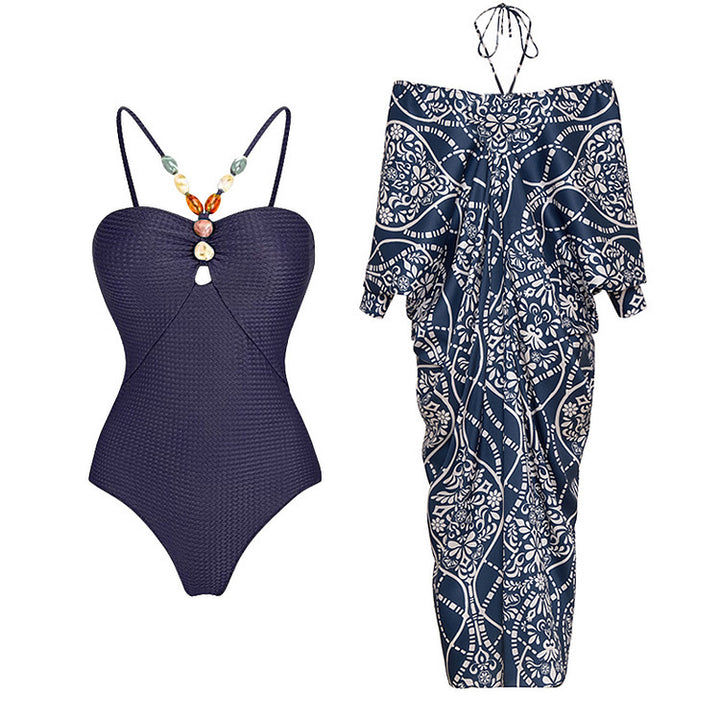 Dame Bikini sæt med dekorativ udskæring og elegant overdækning Skovae