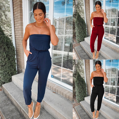 Dame Casual Jumpsuit med elastisk taljebånd og komfortabel pasform Stiila
